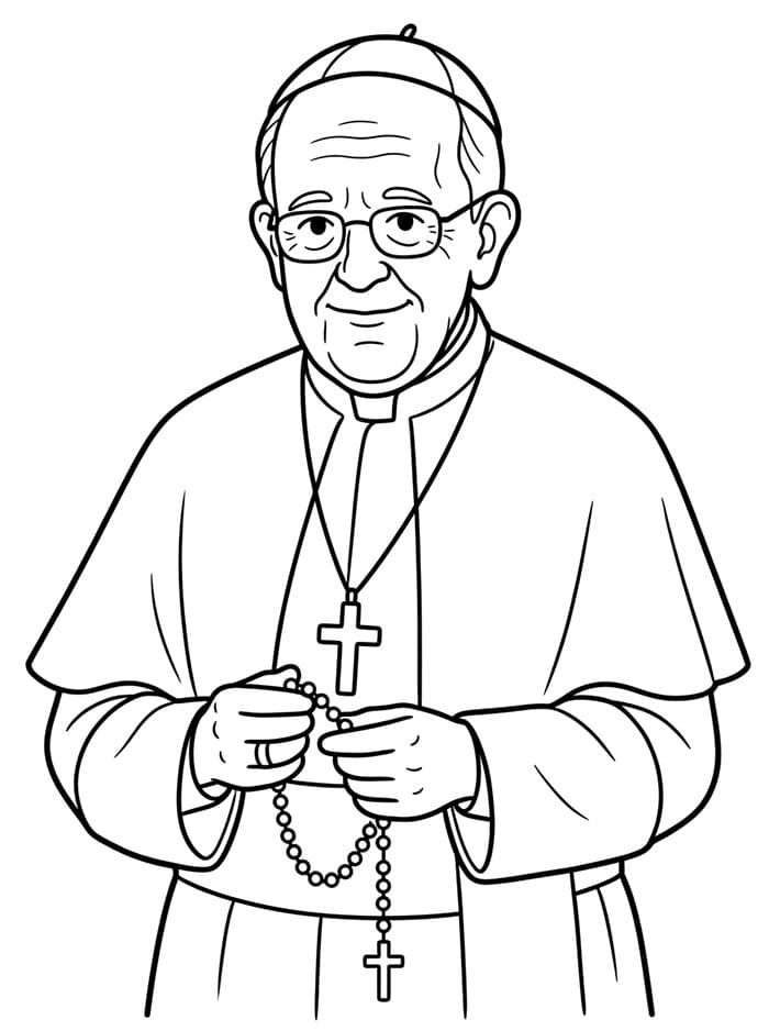 Papa Francesco con il rosario da colorare