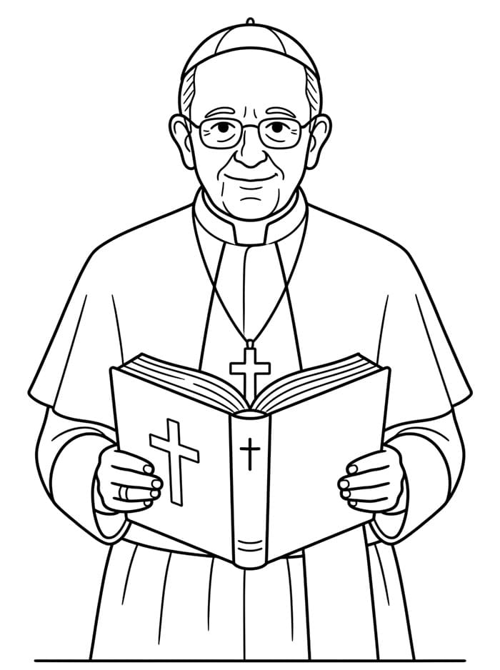Papa Francesco legge la Bibbia da colorare