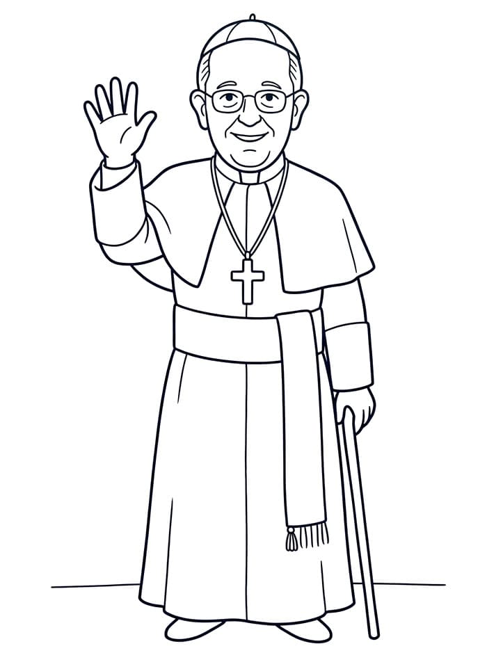 Papa Francesco saluta da colorare