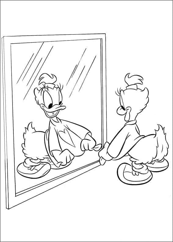 Paperina allo specchio da colorare