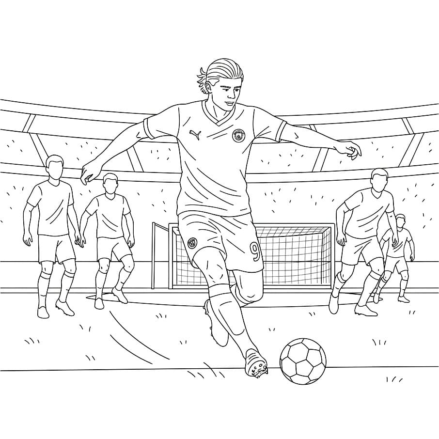 Passaggio di Erling Haaland da colorare