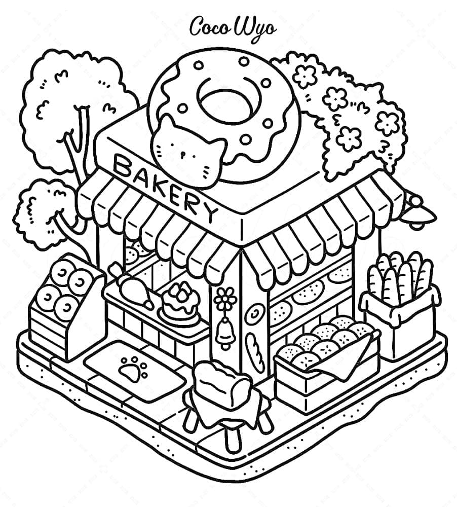 Pasticceria Coco Wyo da colorare