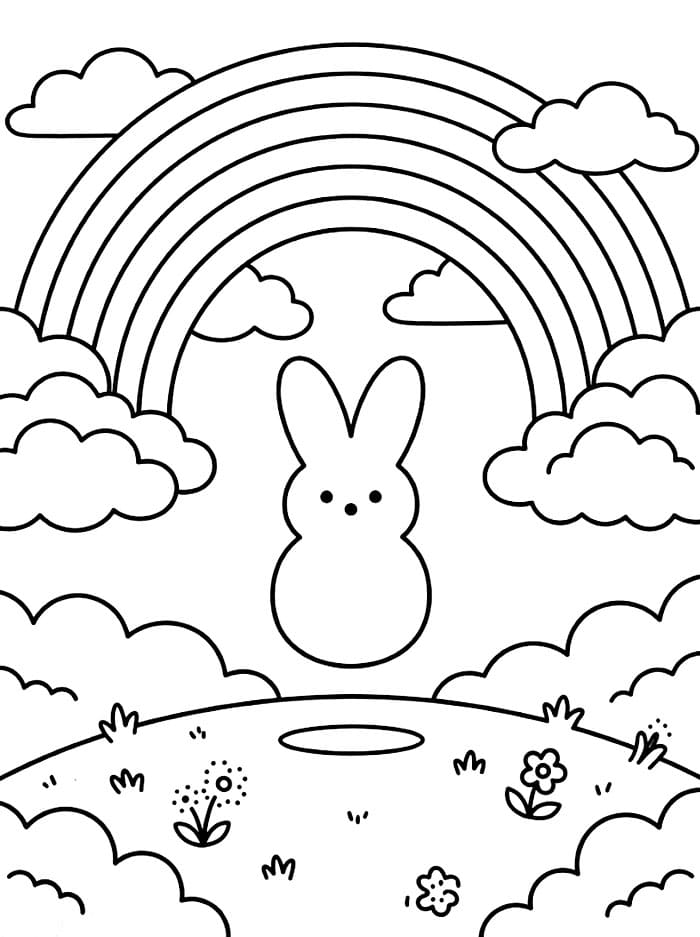 Peeps arcobaleno da colorare