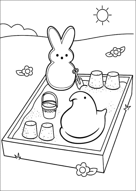 Peeps di pulcini e coniglietti gratis da colorare