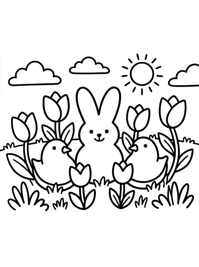 Peeps e fiori da colorare