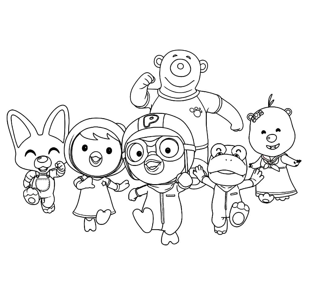 Personaggio di Pororo da colorare