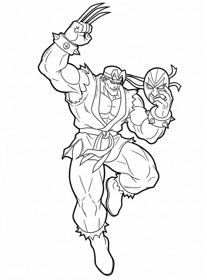 Personaggio di Street Fighter da colorare