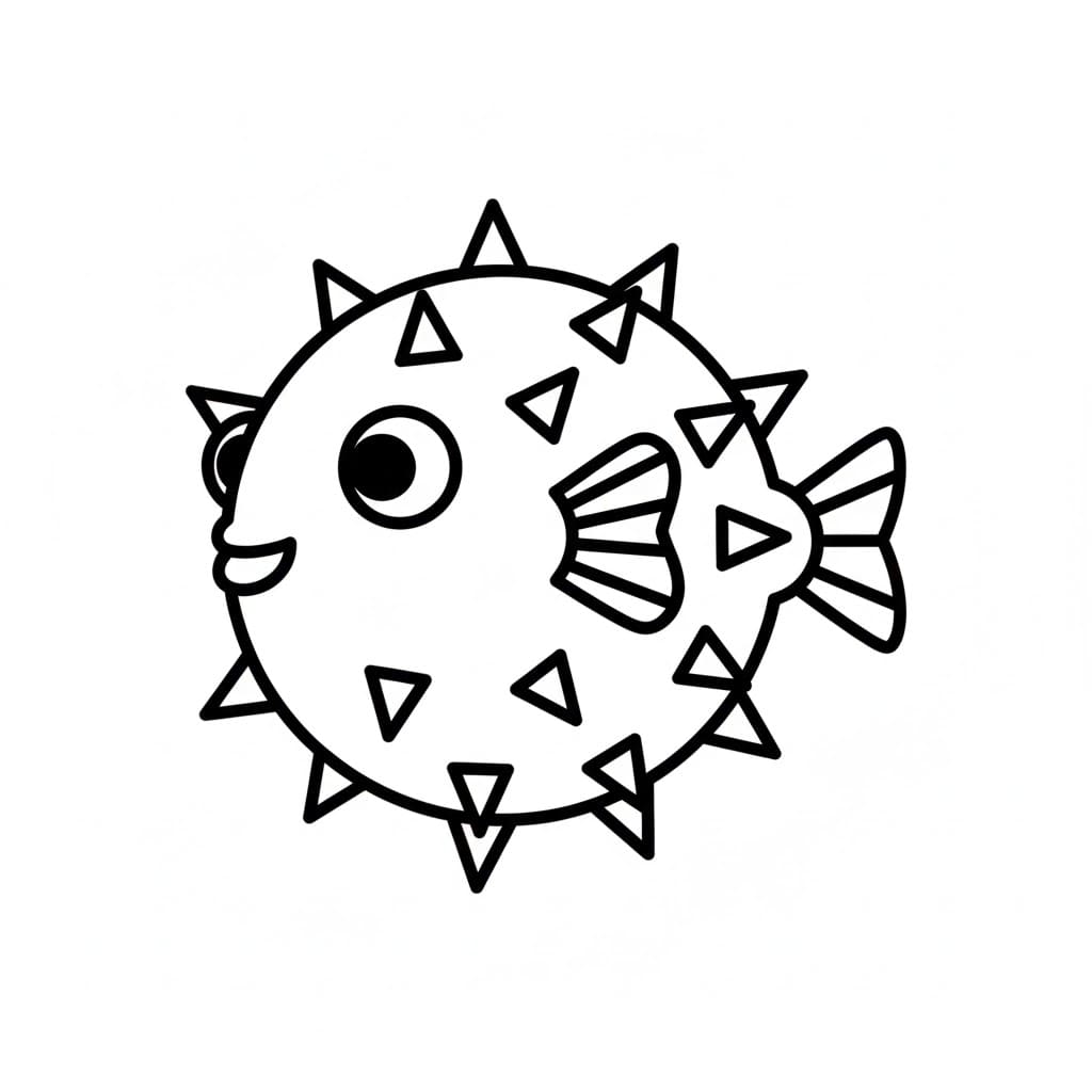 Pesce palla geometrico da colorare