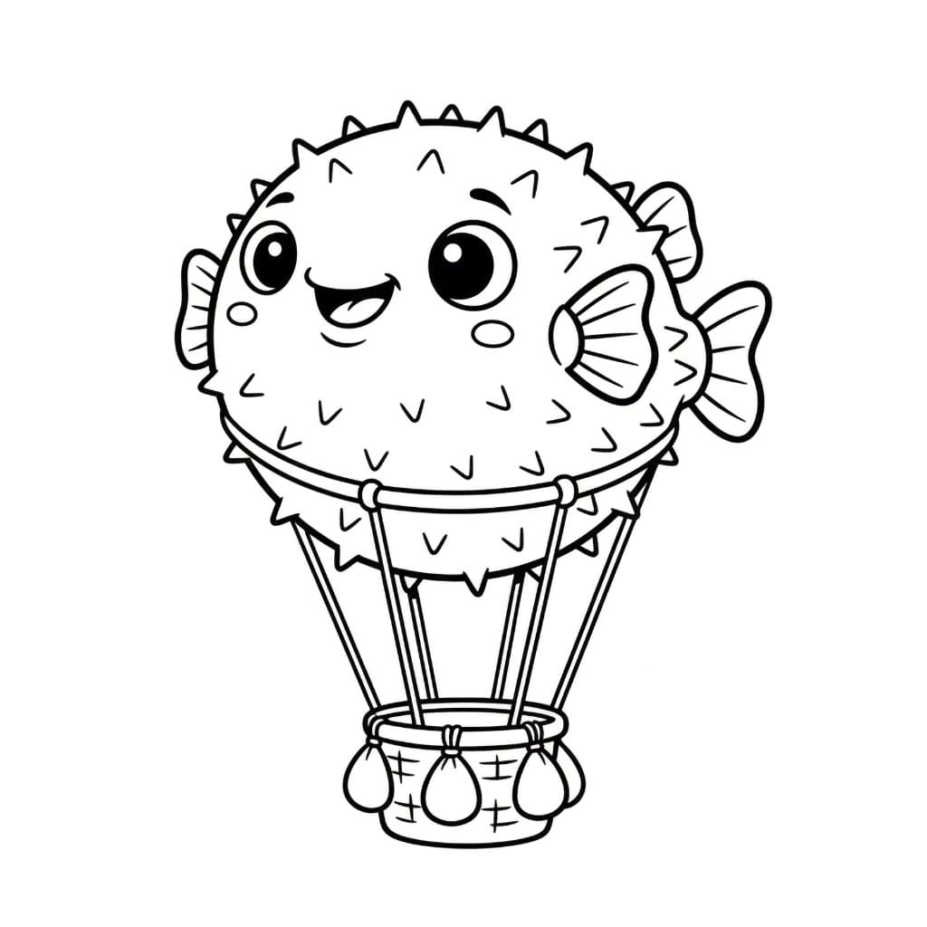 Pesce palla palloncino da colorare