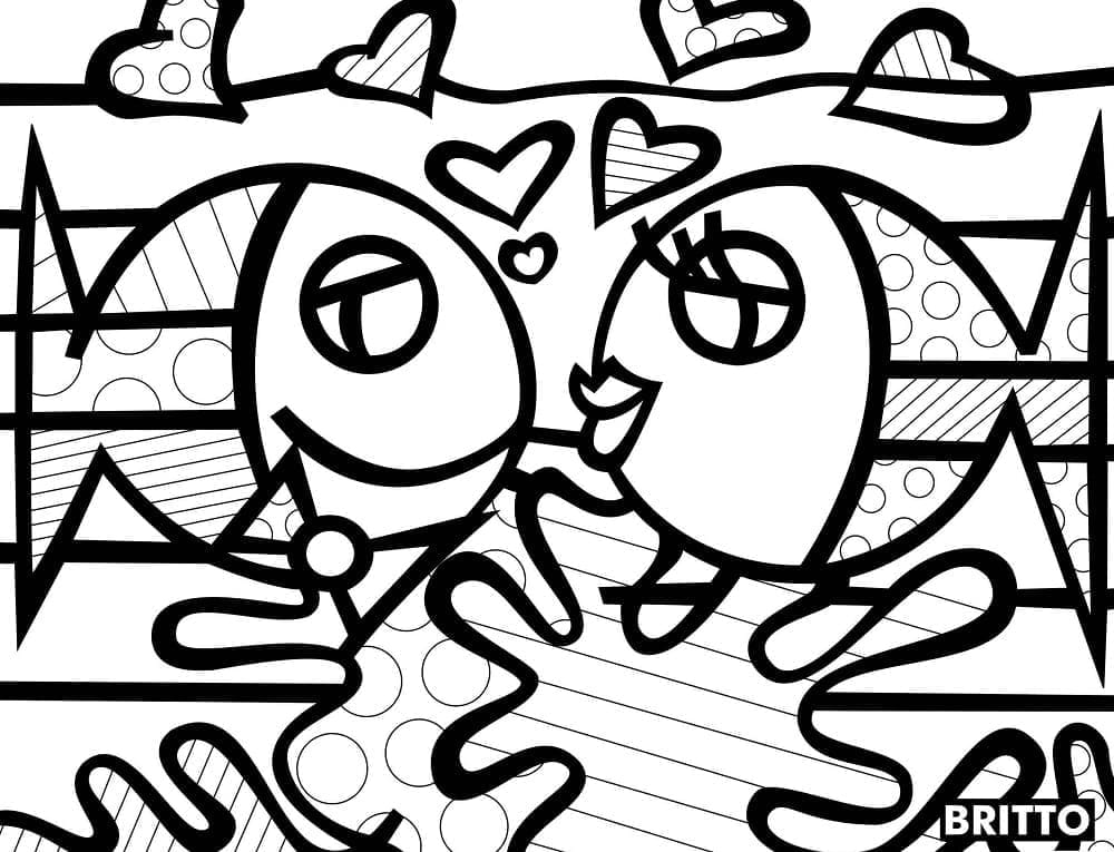 Pesci di Romero Britto da colorare