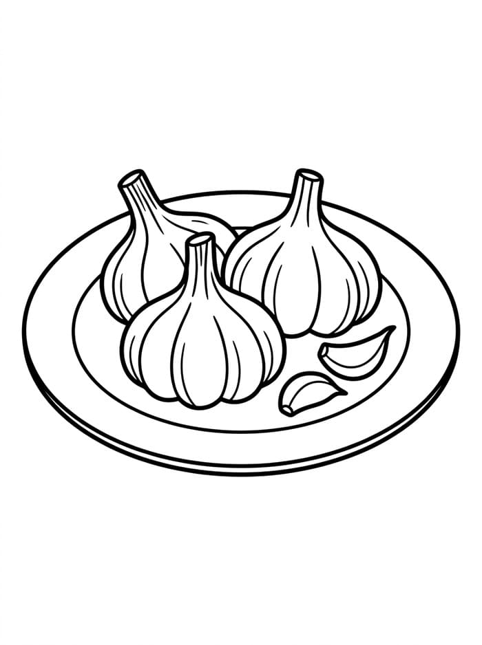 Piatto d'Aglio da colorare