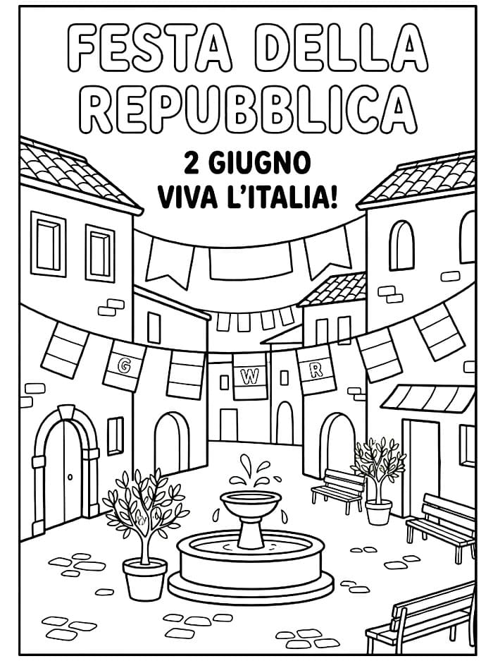 Piazza della Festa della Repubblica da colorare