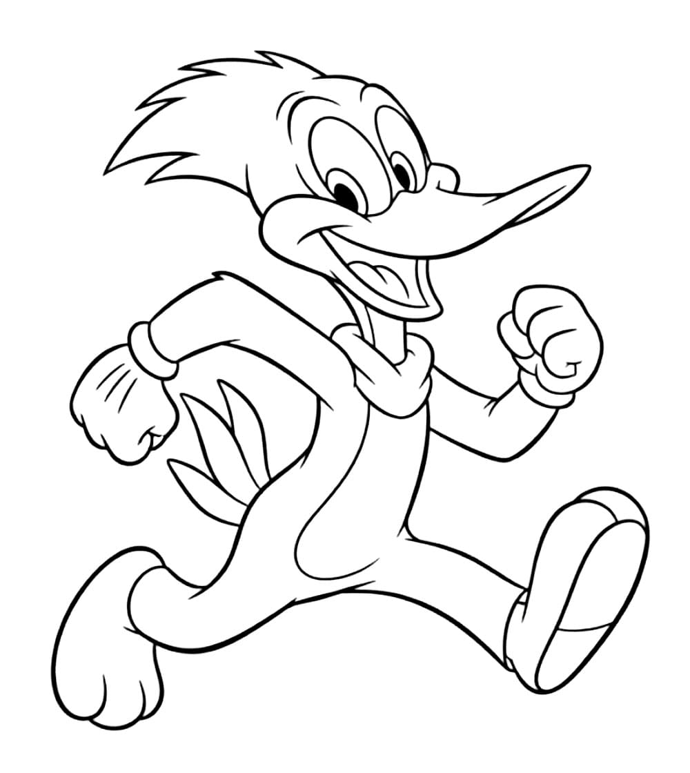 Picchiarello a piedi da colorare