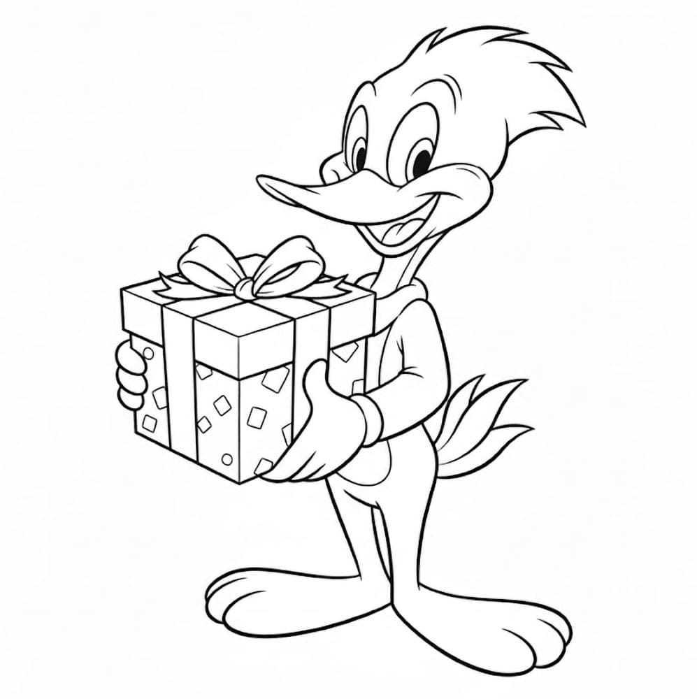 Picchiarello e regalo da colorare