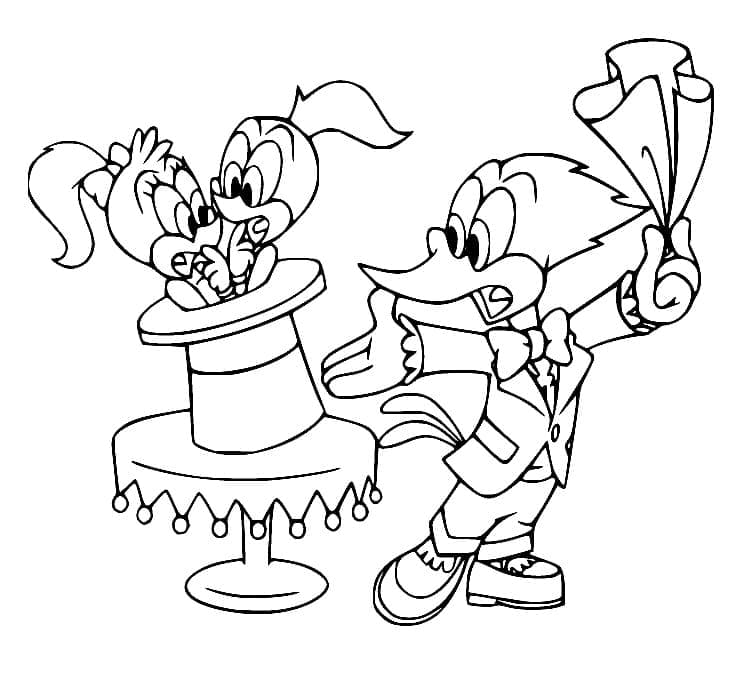 Picchiarello mago da colorare