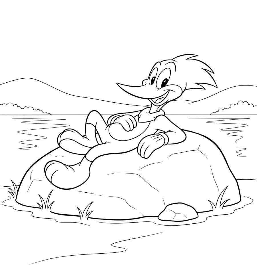 Picchiarello si riposa da colorare