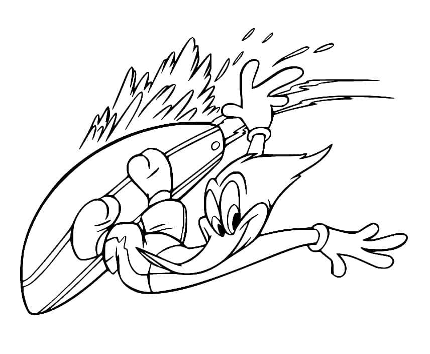 Picchiarello surfista da colorare