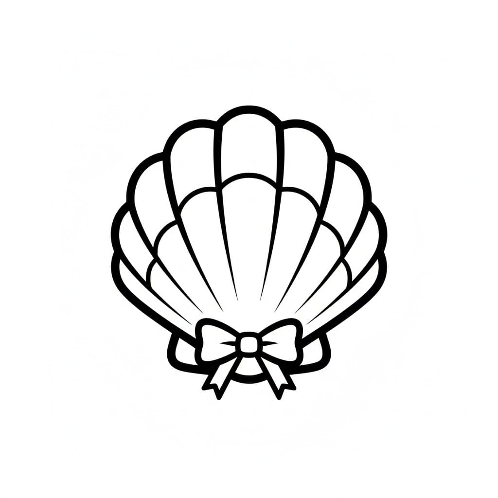 Piccola conchiglia a farfalla da colorare