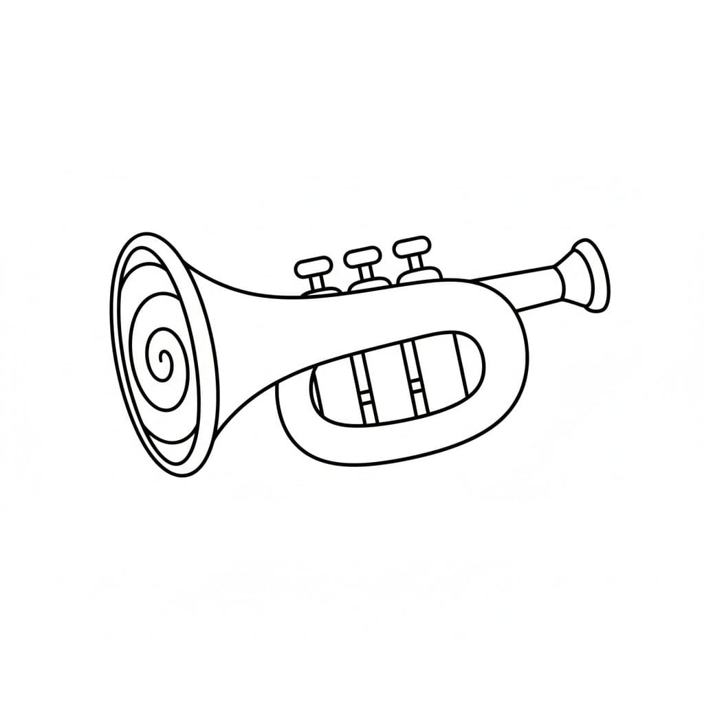 Piccola tromba da colorare