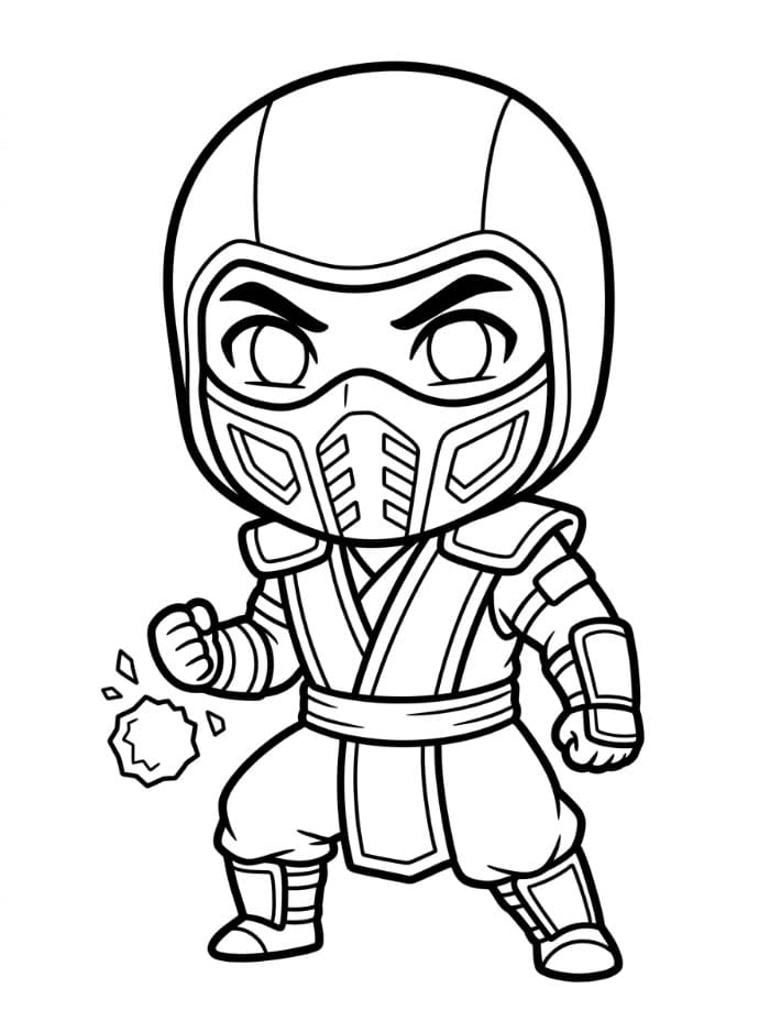Piccolo Mortal Kombat Sub-Zero da colorare