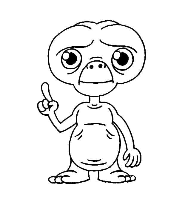 Piccolo alieno carino da colorare