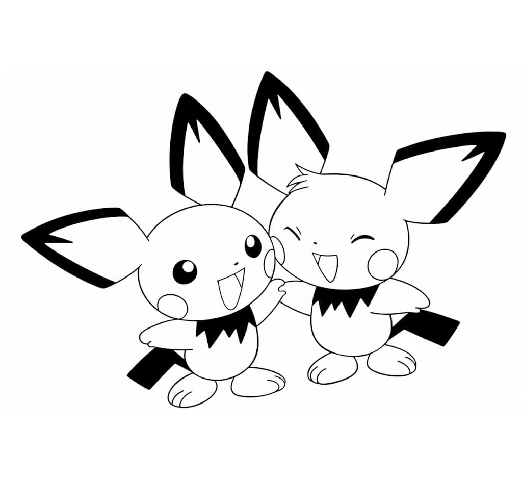 Pichu e amici da colorare
