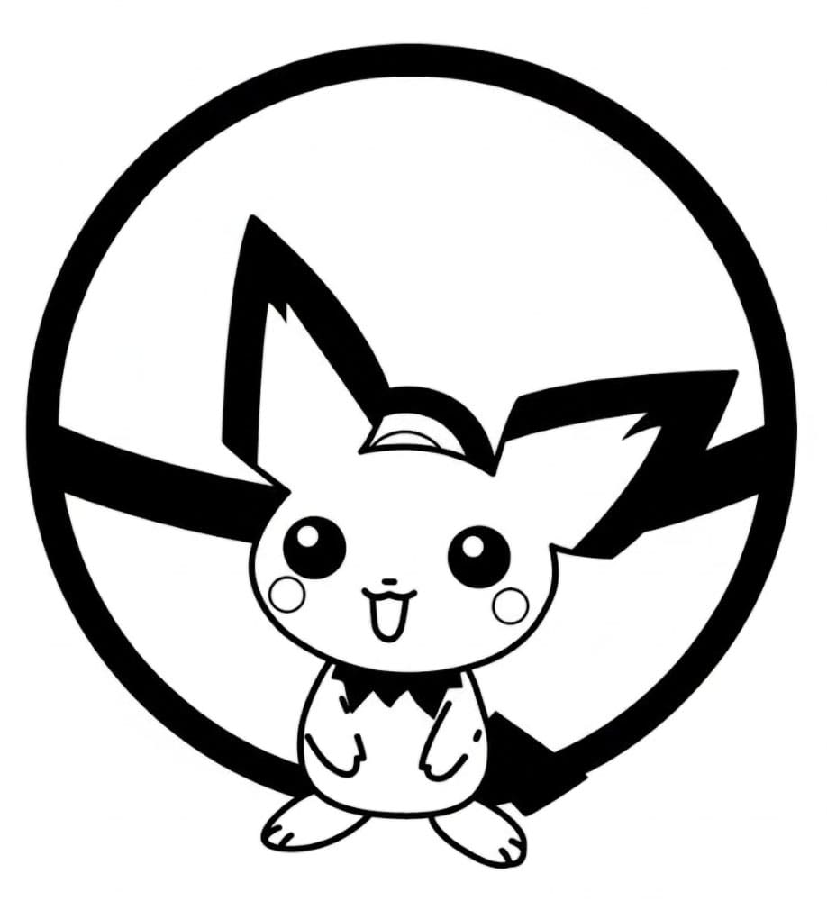 Pichu e palla Pokemon da colorare