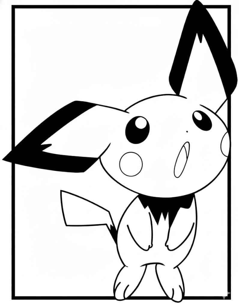 Pichu fu sorpreso da colorare
