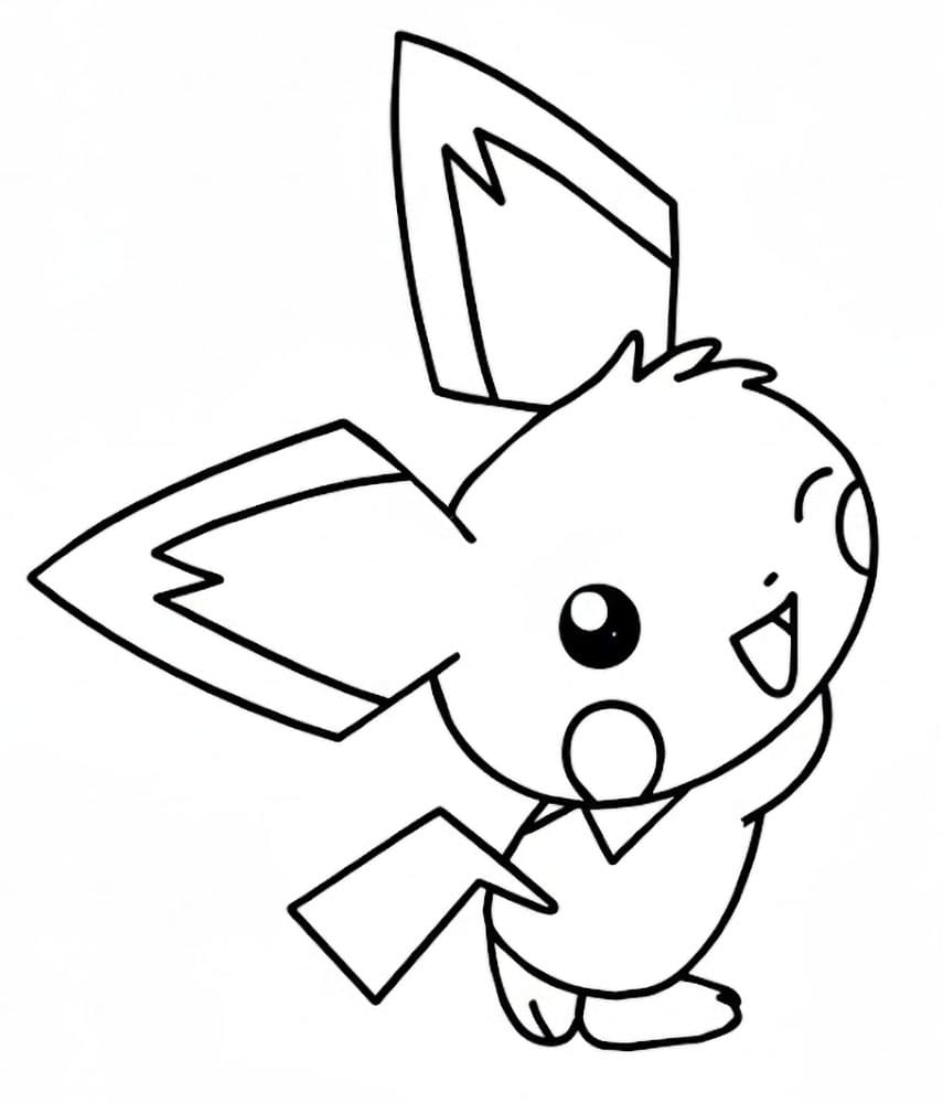 Pichu molto carino da colorare