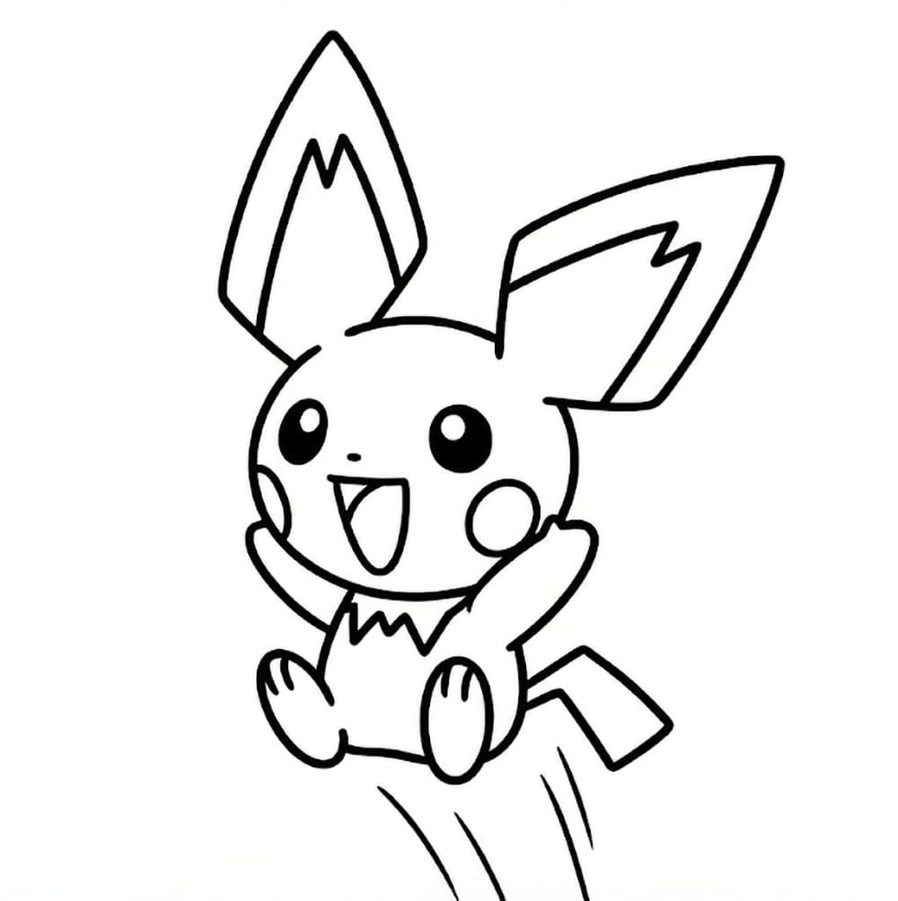 Pichu salta da colorare