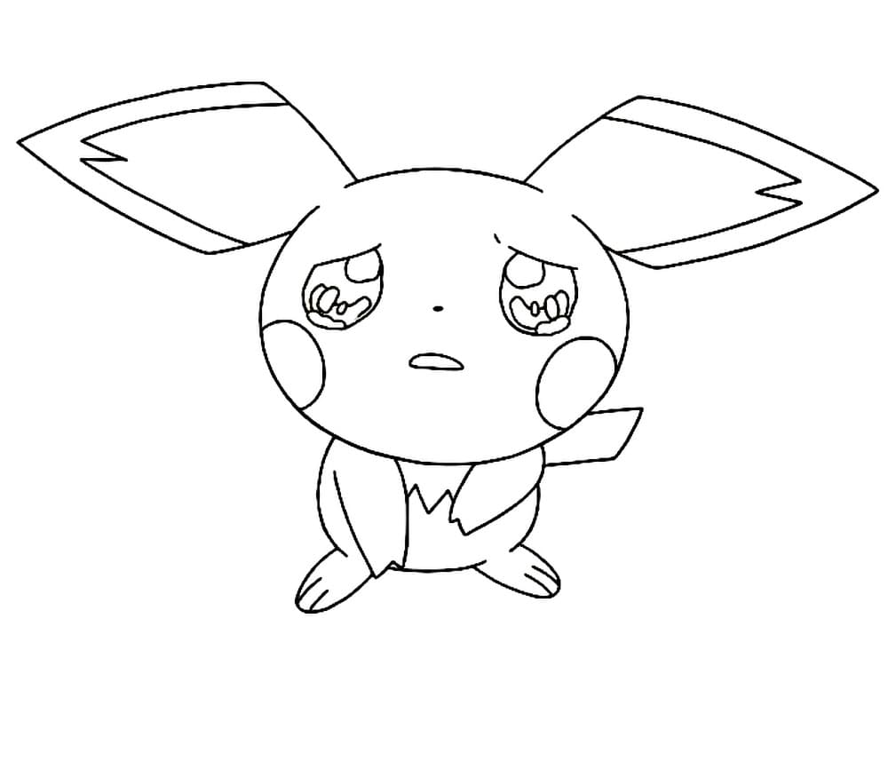 Pichu triste da colorare
