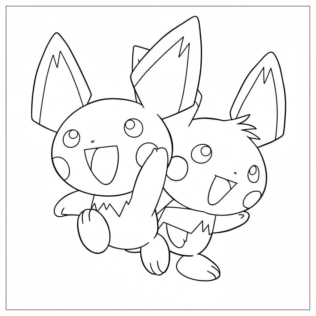 Pichu vivace da colorare