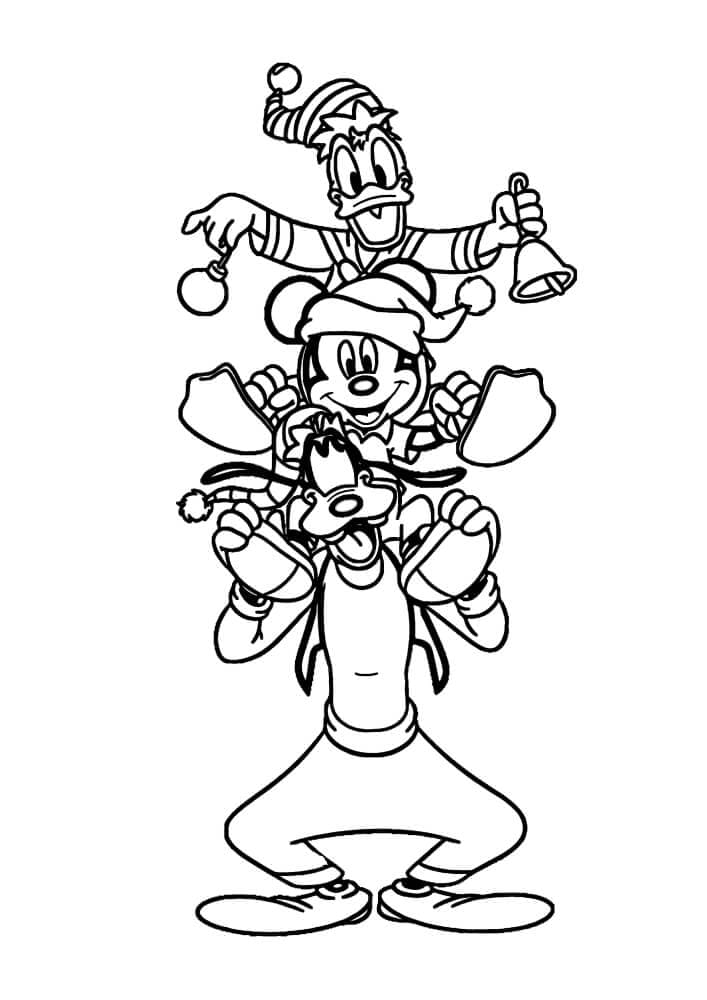 Pippo con gli amici da colorare