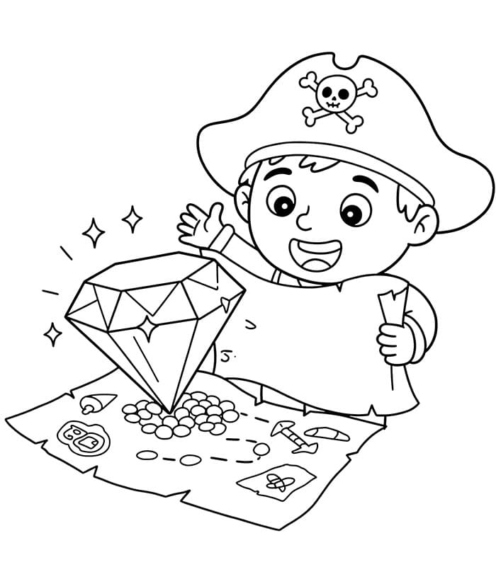 Pirata di diamanti da colorare