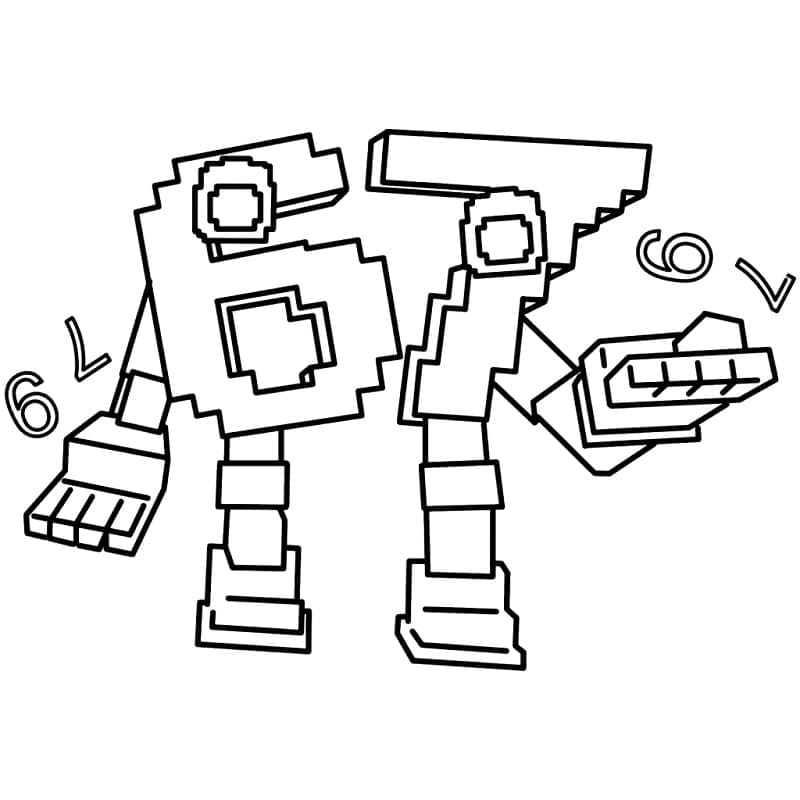 Pixel 67 Brainrot da colorare