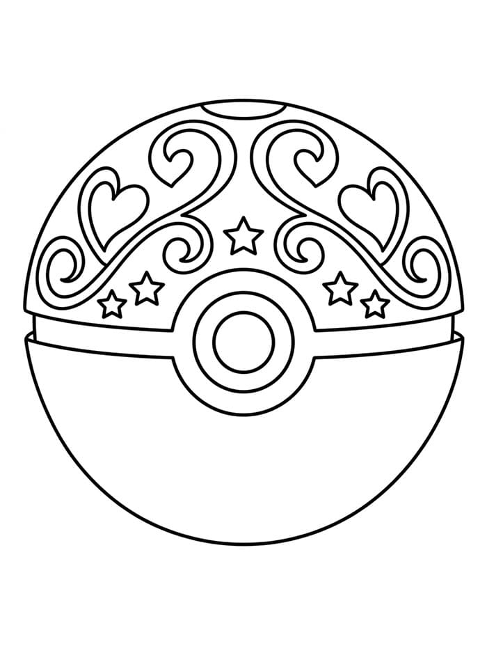 Poké Ball Curativa da colorare