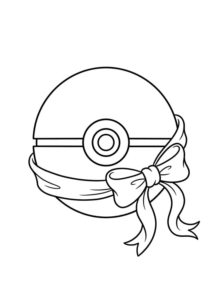 Poké Ball con Fiocco da colorare