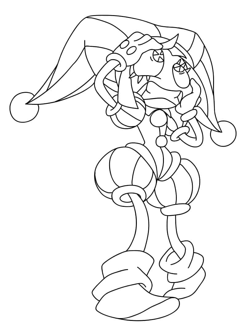 Pomni confuso da colorare