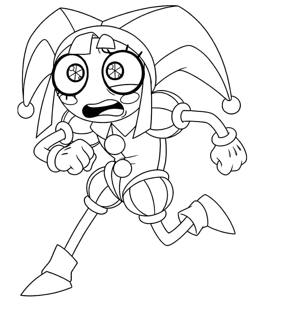 Pomni corre da colorare