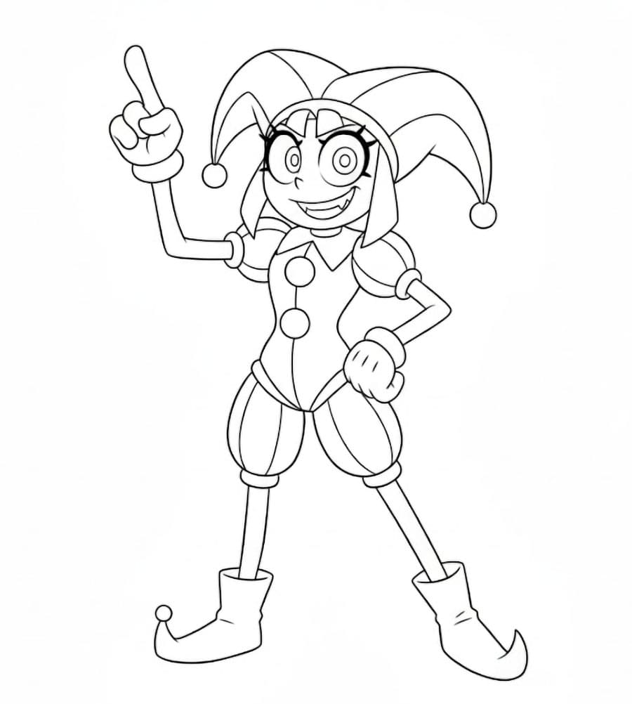 Pomni è intelligente da colorare