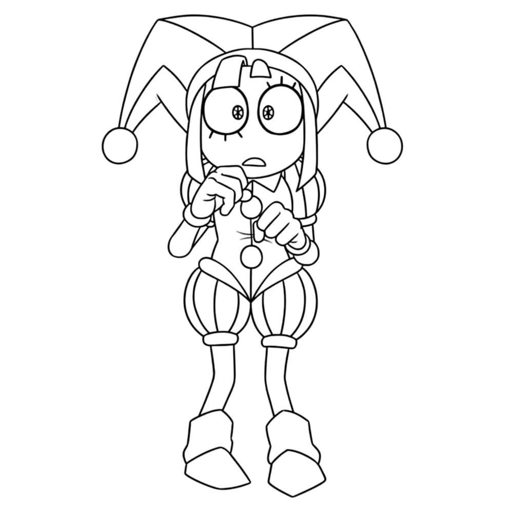 Pomni è preoccupato da colorare