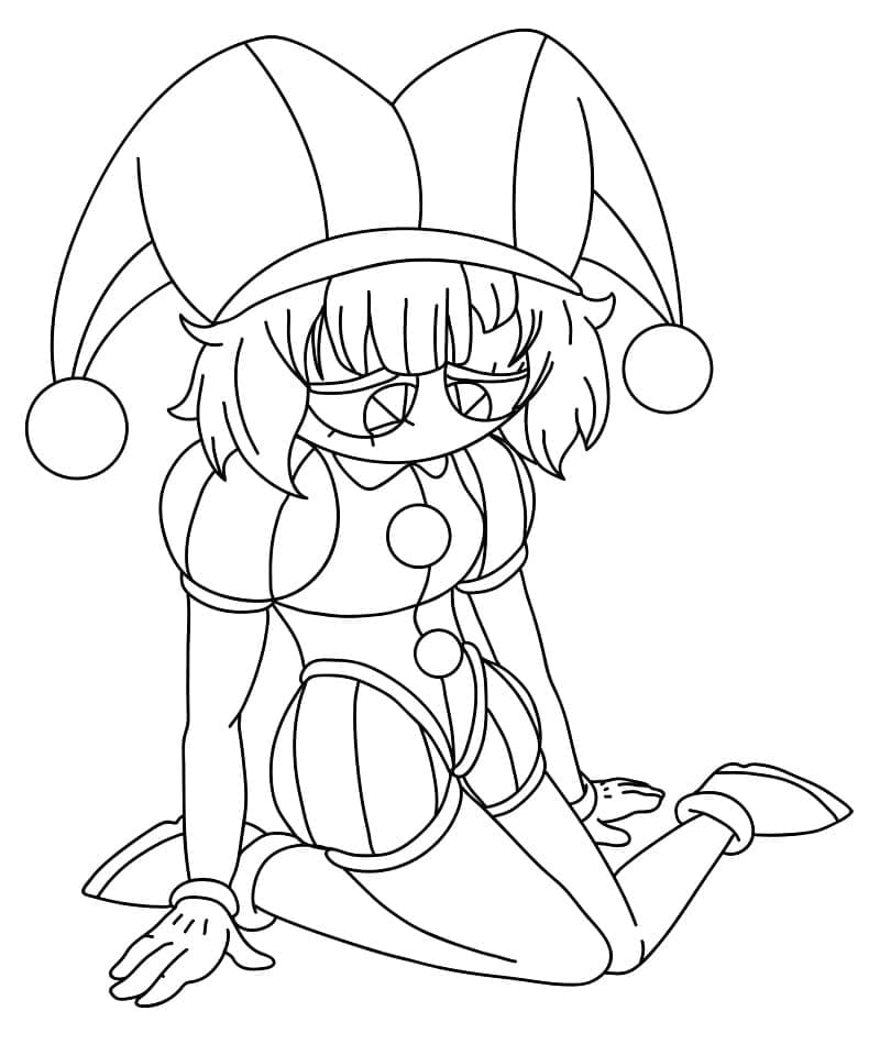 Pomni molto triste da colorare