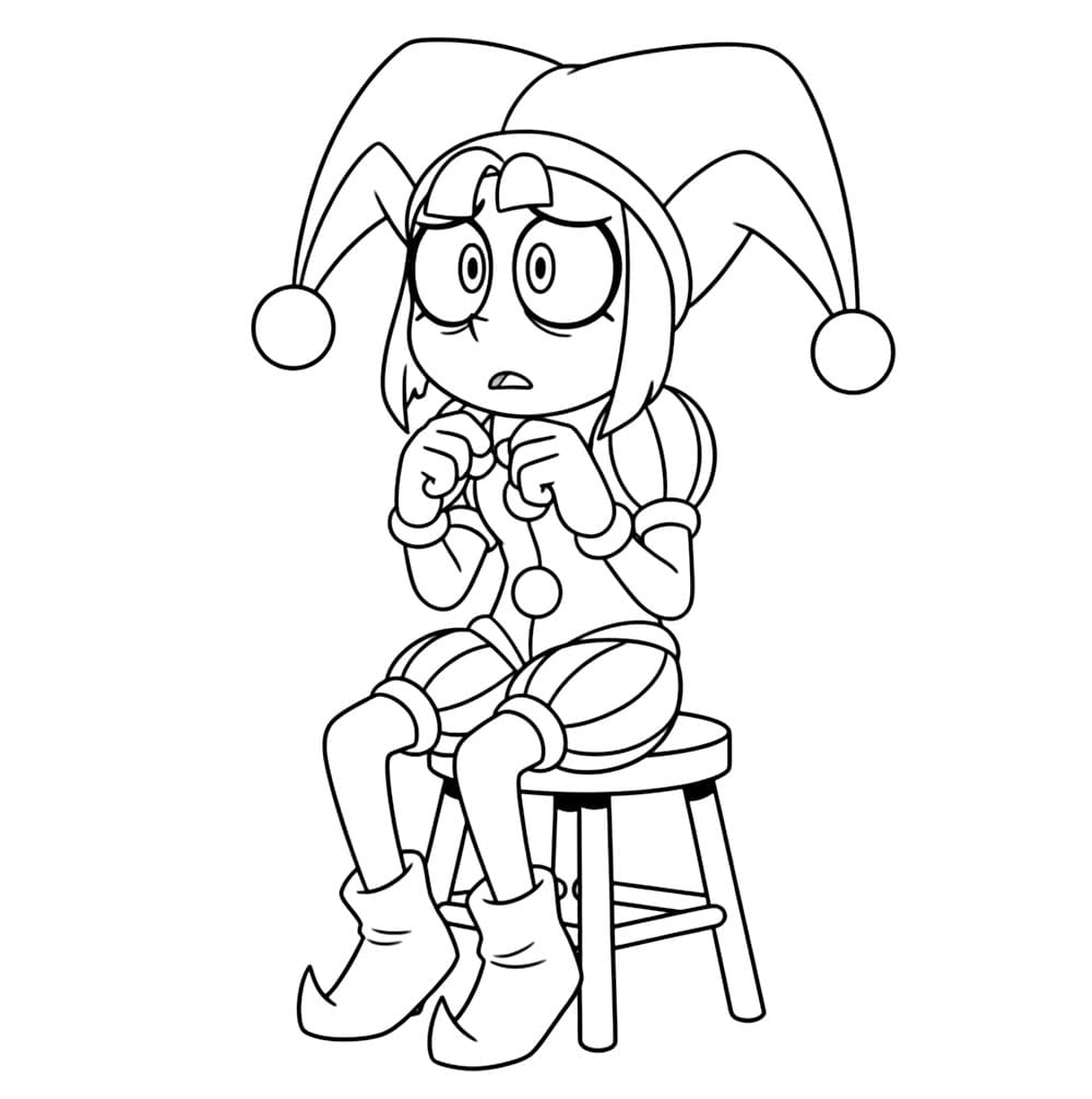 Pomni si sedette da colorare