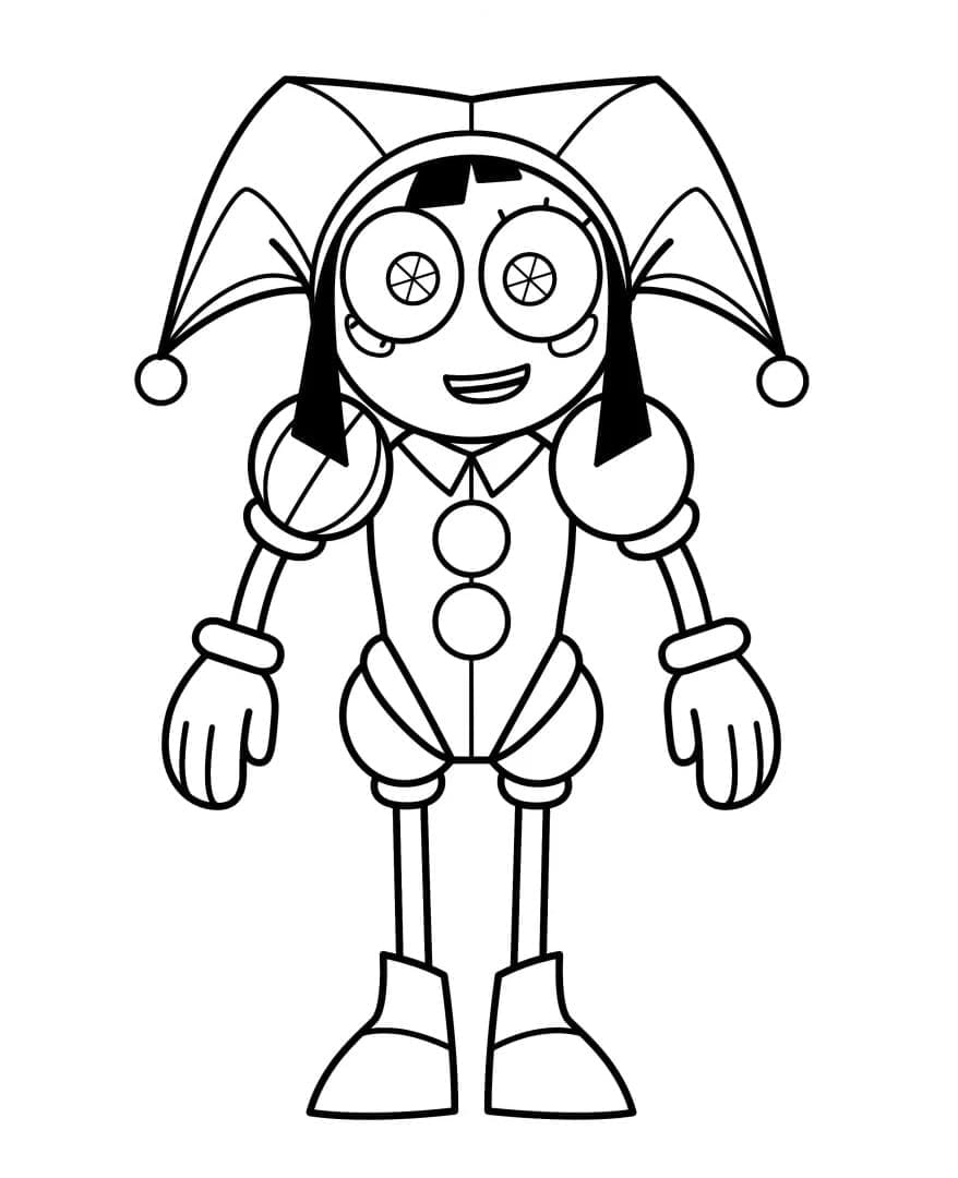 Pomni sorridente gratuito da colorare