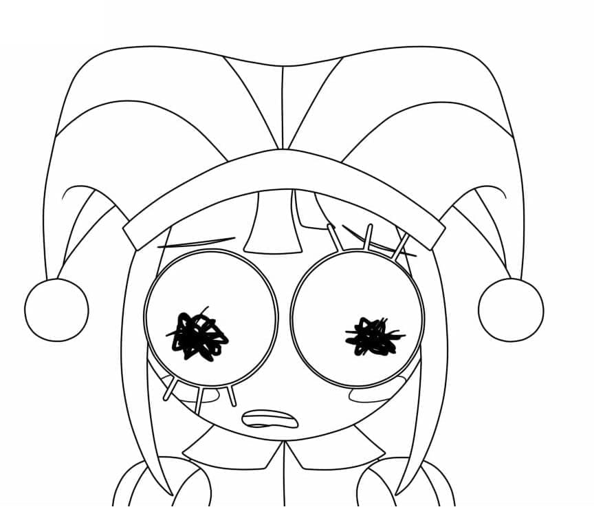 Pomni spaventata gratis da colorare