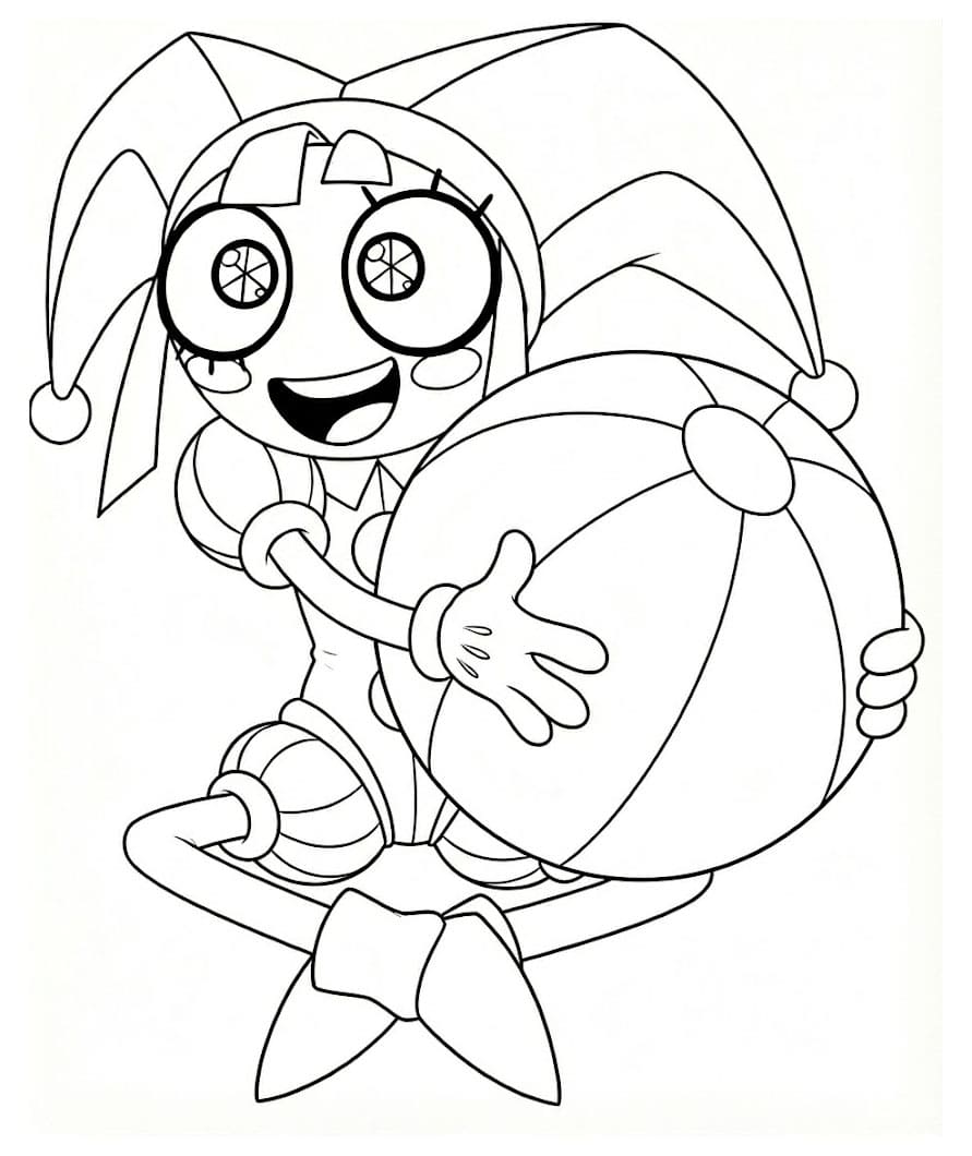 Pomni tiene la palla da colorare