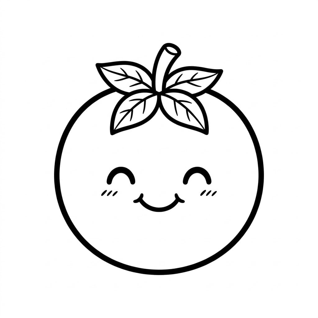 Pomodoro carino da colorare