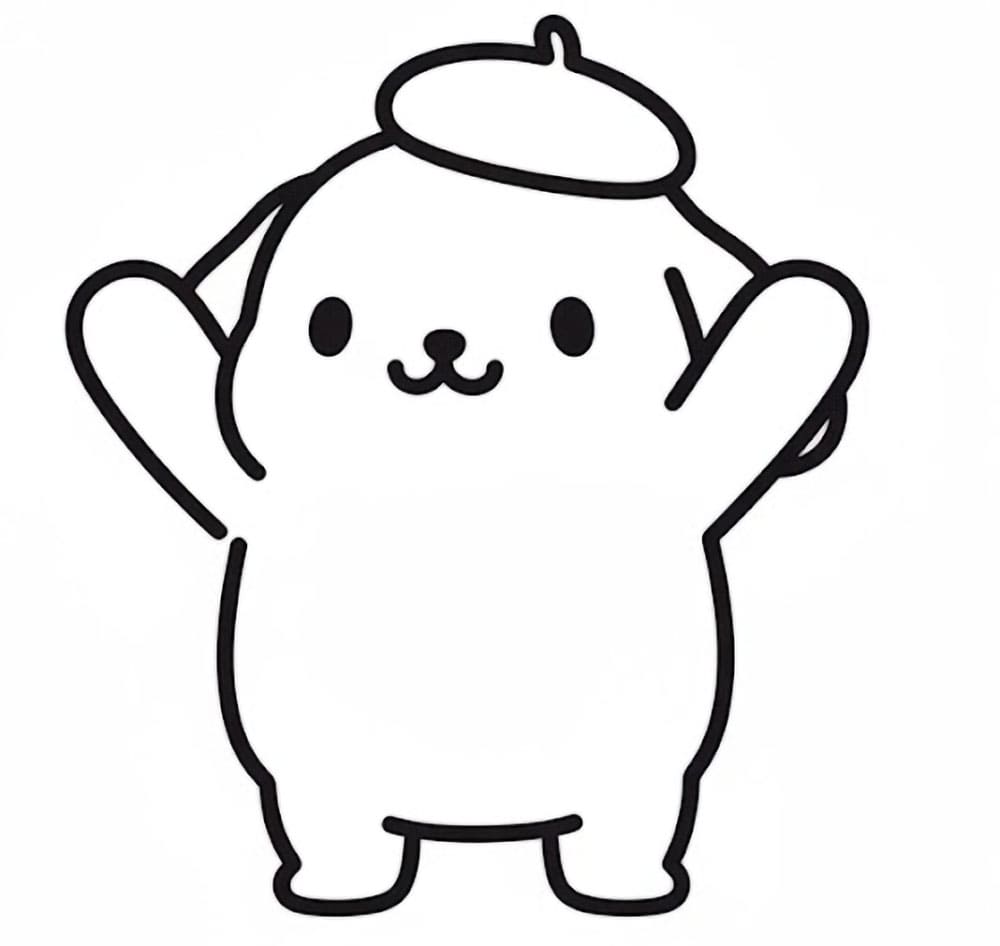 Pompompurin braccio aperto da colorare