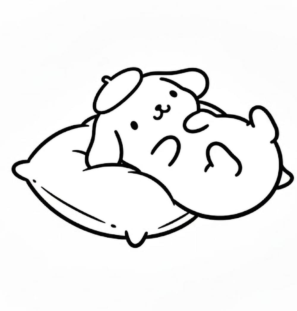 Pompompurin che mente da colorare