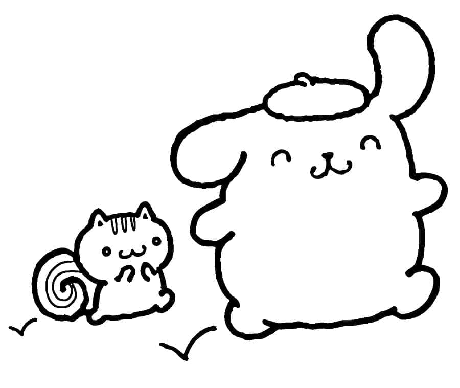 Pompompurin e bagel da colorare